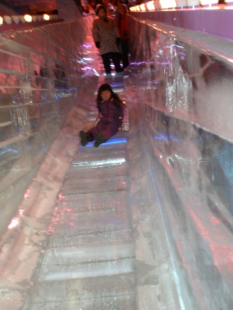Kasen on the ice slide